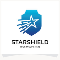 Wall Mural - Star Shield Logo Design Template Inspiration