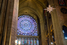 Cathedral Interior At With A Christmas Star