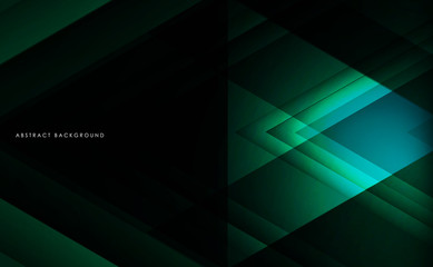 Wall Mural - abstract green geometric strip pattern background.