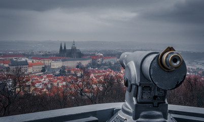 Sticker - Prague castle in Prague in cloudy day