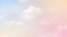 Abstract Blurred Beautiful Soft Cloud Background With A Pastel Multicolored Gradient With Bokeh Concept For Wedding Card Design Or Presentation