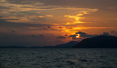 sunset in ocean view Phuket Thailand