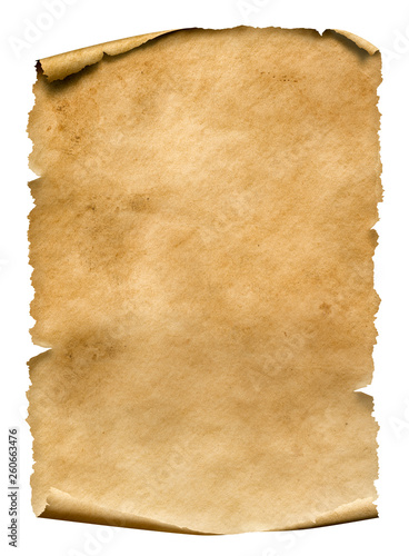 Old worn paper sheet isolat...