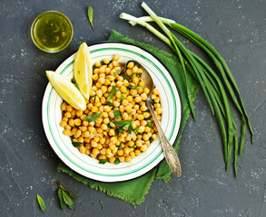 Wall Mural - Chickpea and mint salad.