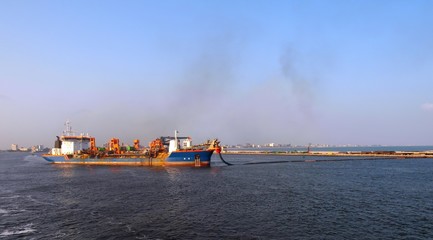 detail of dredge outside lagos harbour