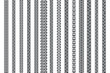 Seamless decoration chain braid ornament belt plait isolated pattern border set design vector illustration
