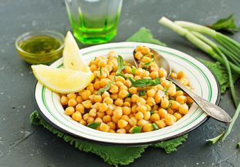 Wall Mural - Chickpea and mint salad.