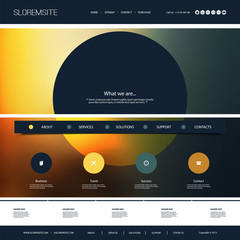 Wall Mural - Abstract Colorful Website Design Template for Your Business with Minimalist Geometric Shape 