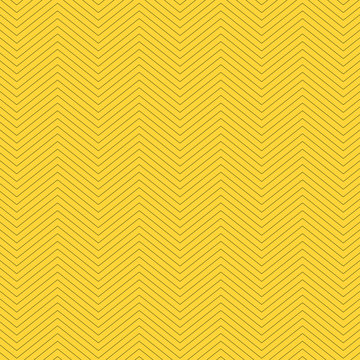Zigzag textured yellow background design. Simple chevron seamless pattern. Template for prints, wrapping paper, fabrics, covers, flyers, banners, posters, slides, presentations. Vector illustration.