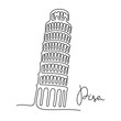 Pisa continuous line vector illustration