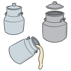 Poster - vector set of milk can