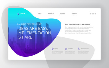 Wall Mural - landing page template for business