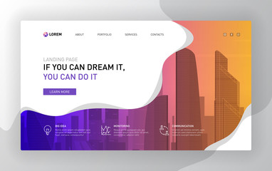 Wall Mural - landing page template for business