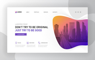 Wall Mural - landing page template for business