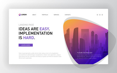 Wall Mural - landing page template for business