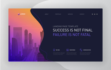 Wall Mural - landing page template for business