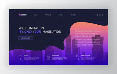 Wall Mural - landing page template for business