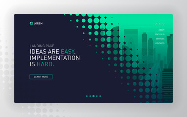 Wall Mural - landing page template for business