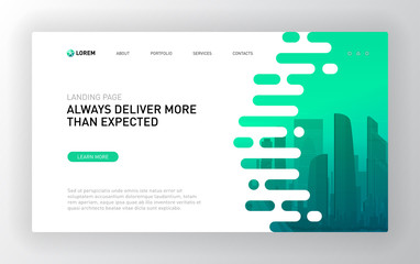 Wall Mural - landing page template for business