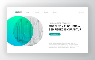 Wall Mural - pharmaceutical landing page template