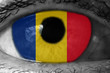 Romania flag in the eye