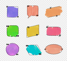 Wall Mural - Vector Bright Colored Quote Frames, Different Colors Set, Marker Strokes, Isolated.