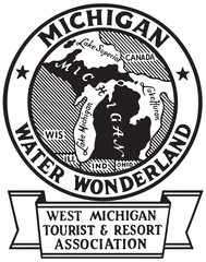 Wall Mural - Michigan Water Wonderland  - Retro Ad Art Banner