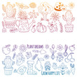 © rudut2015 - Vector pattern for backgrounds. Cute gardening. Icons for banners.