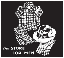 Wall Mural - The Store For Men 4  - Retro Ad Art Banner