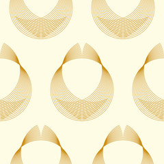 Wall Mural - retro style seamless tile with linear pattern in ivory gold