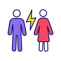 Sticker - Couple quarrel color icon