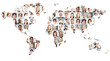 Geschäftsleute Portrait Collage auf Weltkarte
