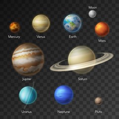 solar system planets galaxy icons