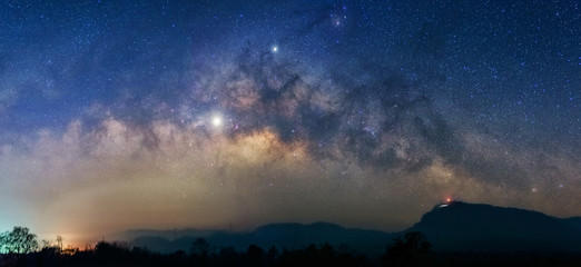 Wall Mural - milky way over mountain.
