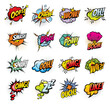 Comic book sound blast bubbles cartoon icons