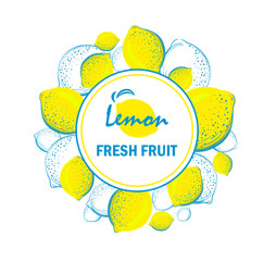 Wall Mural - Template for brand Lemon fresh fruit company, factory of fresh juices, shop, bar. Design element for business card, banner, template, brochure template.