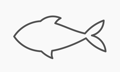 Wall Mural - Fish outline shape icon.
