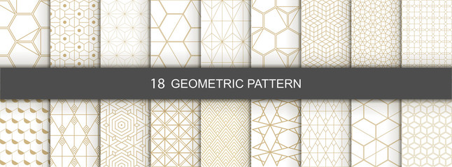 set of geometric seamless patterns. abstract geometric hexagonal graphic design print 3d cubes patte