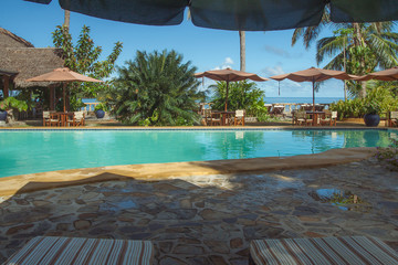 Sticker - Swimming pool of a tropical hotel