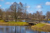 Fototapeta Pomosty - View into the small town park, in the small Swedish town Markaryd