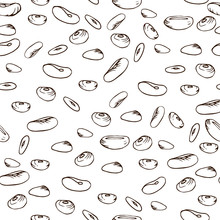 Beans Seamless Pattern In Hand Drawn Style