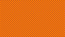 Symmetrically Distributed Red White Striped Dots Or Balls On Orange Background - 3d Illustration
