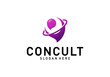 © shuttersport - Planet Business Consulting Logo Concept. App Chat Talk Bubble Logo Vector. Icon Symbol