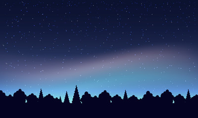 Wall Mural - aurora light and star on sky in mountain.