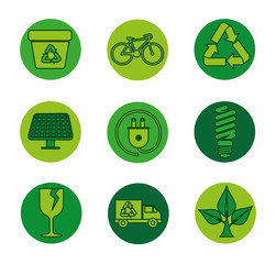 Sticker - set ecology label to environment protection