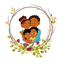 Canvas Print - happy family day card greeting vector illustration