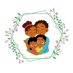 Canvas Print - happy family day card greeting vector illustration