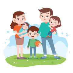 Wall Mural - happy family vector illustration