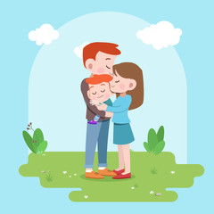 Wall Mural - happy family vector illustration