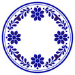 blue and white flower round